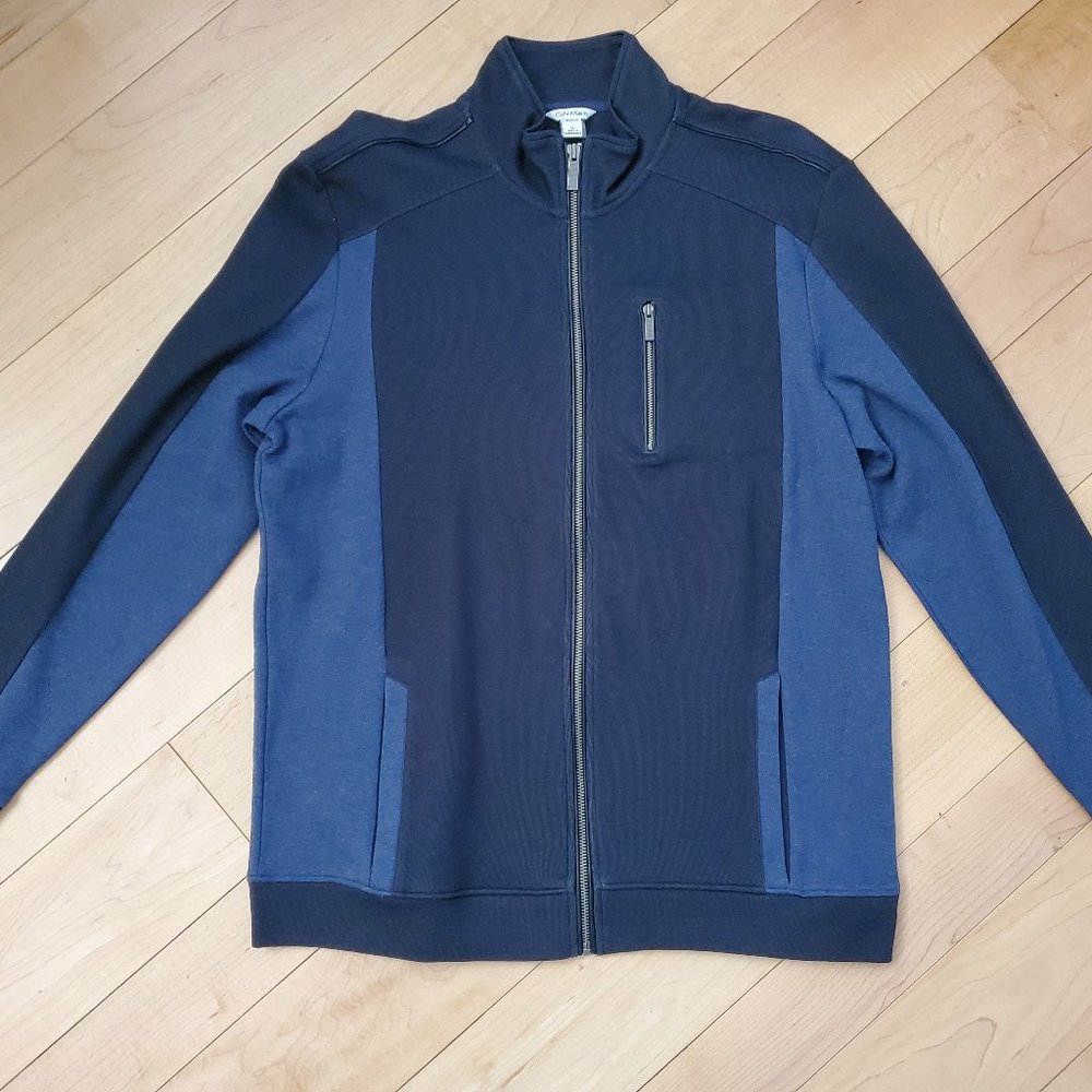 Calvin Klein Full Zip Contrast Jacket Outerwear Trench Mens Size L - NWOT